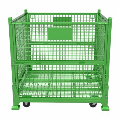 Sulankstomas vielos konteineris su ratukais